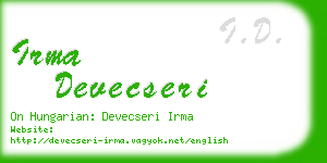 irma devecseri business card